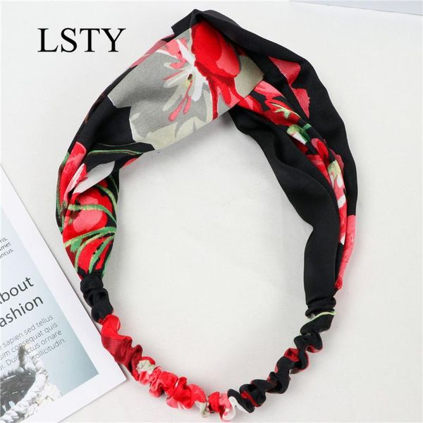 

hair accessories women retro style hairband floral print headband cross knot bandage bandanas hairbands