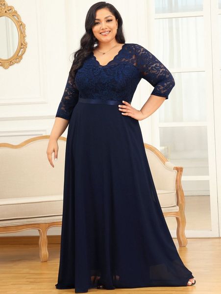 

miusol plus contrast lace zip back dress c0l4#, Black