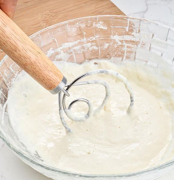 

new}dough whisk bread flour egg beater stainless steel dutch danish cake dessert mixer blender admixer kitchen tools dhb2884