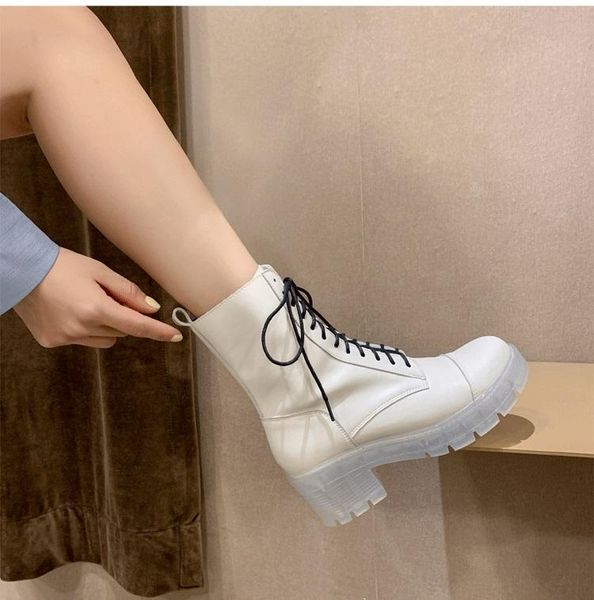 

new trend martin boots lightweight ventilation short boots high heel and thick sole simplicity fashion comfortable women shoes, Black