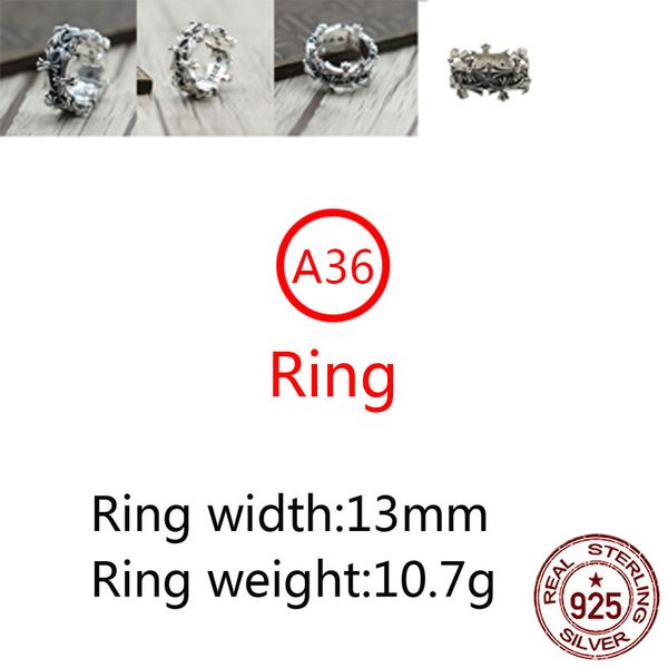 

s925 pure silver men's ring personality retro the punk style the cross revolves around the classic ring gift to your lover