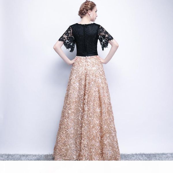 

socci weekend elegant mother of the bride dresses black lace flowers women formal party dress evening gown robe de soiree sh190708, White;black