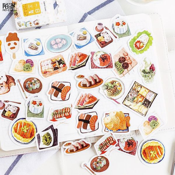 

45 pcs box delicious food mini paper sticker decoration diy diary scrapbooking seal sticker kawaii stationery wmtxfu