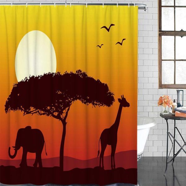 

bathroom curtain dusk elephant long deer big tree waterproof fabric shower curtain bathroom decoration shower1