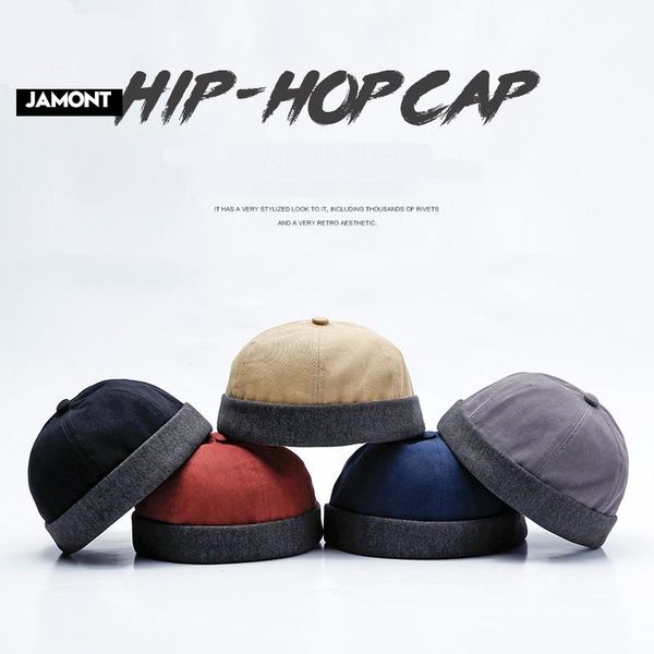 

jamont 2018 new casual hats skullcap spring autumn beanies hat men women hip hop cap portable fashion sailor hat casquette h wmtkbr, Black;white