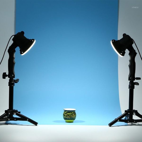 

led lamp pgraphy studio light bulb handheld light desk lamp portrait soft box fill lights bulb with stand1