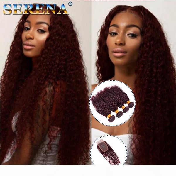 

queens hair red wine hair weave 99j burgundy kinky curly human hairs weft bundles jerry curl virgin hair extensions monogolian kinky curl, Black;brown