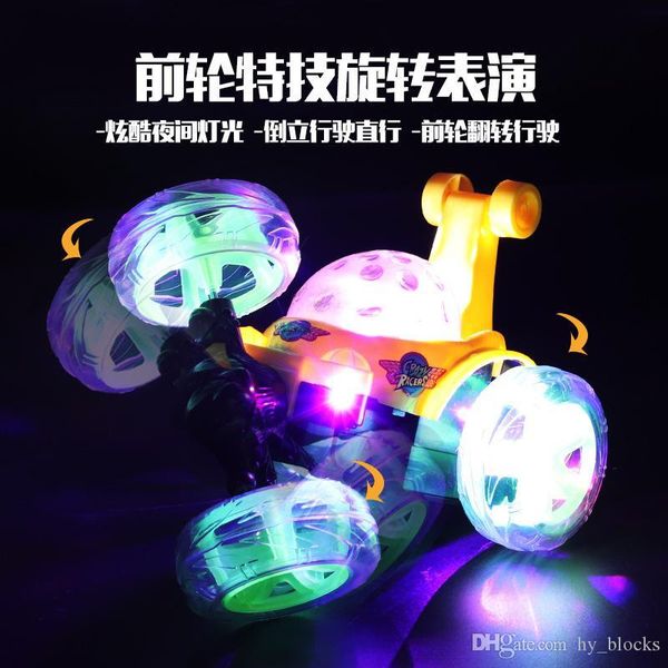 

children toy off road rc car lighting 360 degree rotating music rolling remote control toy cars for kid birthday gift
