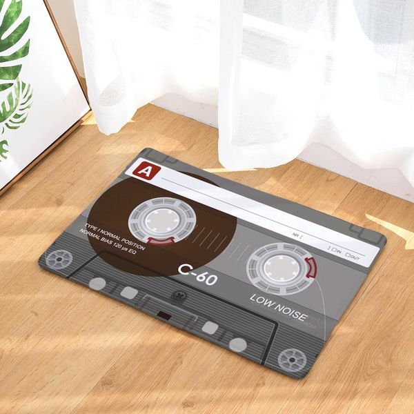 

flannel digital printing floor mat retro tape floor mat absorbent non-slip door toilet bathroom anti-slip 40*60cm