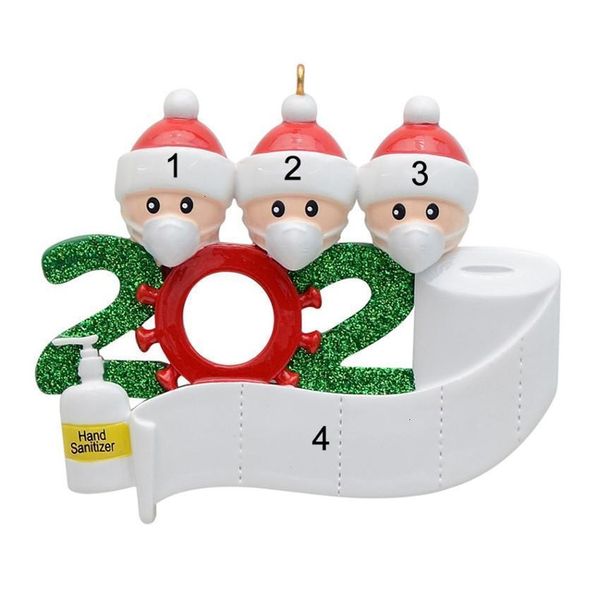 

stock 100% 2020 us ship same resin dhl quarantine christmas birthdays party decoration gift product personalized family of 2 3 4ornament