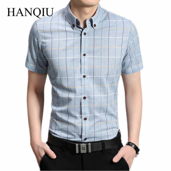 

2020 new arrival summer checkered shirt men short sleeve shirts cotton casual button down shirts social chemise homme c1211, White;black