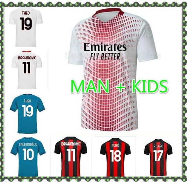 

2021 ac milan футбол футбол 20 21эос пакет беннасер реборс лио романьоли ибрагимович футбол джерси футболки мужчины дети комплекты униформа, Black;yellow