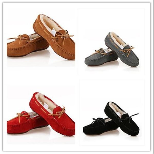 

plush warm leisure women snow shoes boots real sheepskin cashmere keep warm shoes boots bow cashmere boots, Black