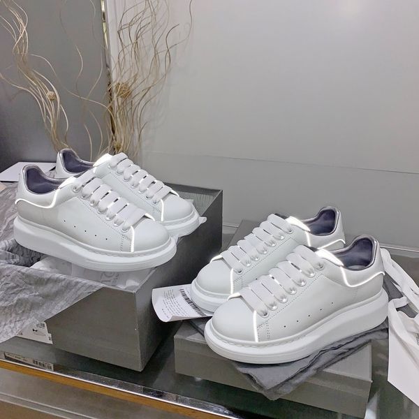 

platform shoes sneakers velvet black leather sneakers fashion rubber reflective inner height high bottom leisure sports shoes with box