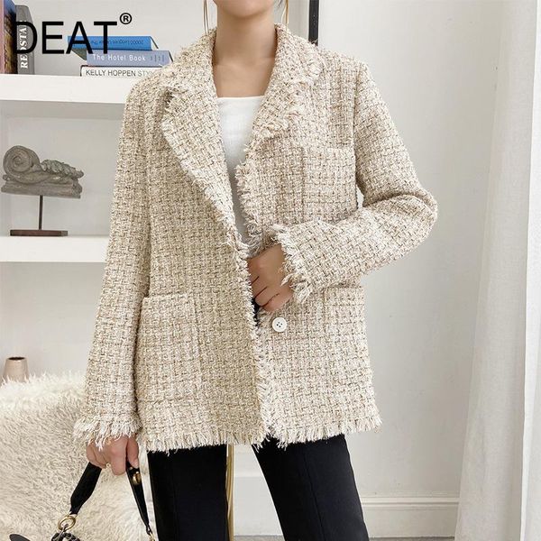 

women's wool & blends deat 2021 winter female fashion casual stand collar long-sleeved minimalist solid color short woolen overcoat wom, Black