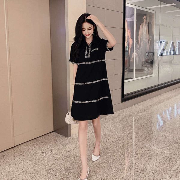 

sweet small fragrance 2019 new summer temperament boudoir dress french thin hepburn skirt, Black;gray