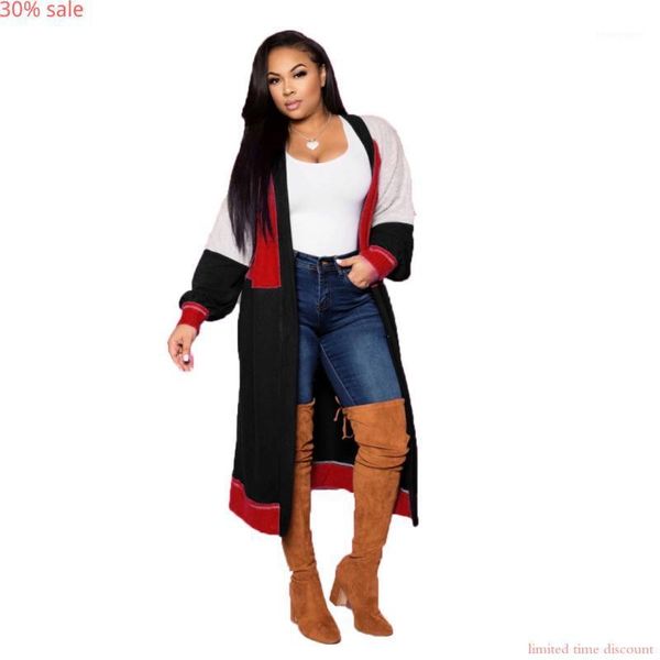 

women's trench coats plus size women coat long sleeve loose cardigan designer autumn fashion ladies 20211, Tan;black