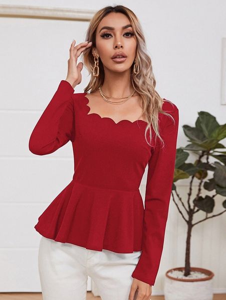 

scallop trim ruffle hem q5rv#, White