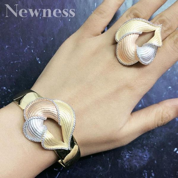 

newness luxury dubai cubic zirconiabangle ring set fashion jewelry sets for women african beads jewelry sets, Silver