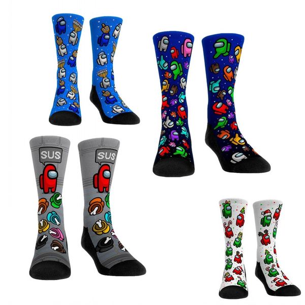

among us socks adults kids medium compression knee high socks for women girls men novelty cute among us plush stockings fy7346, Black