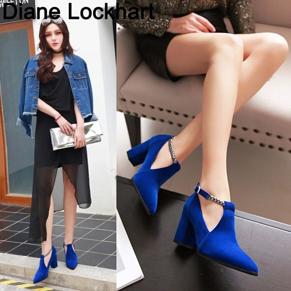 

women pumps high heels ladies shoes elegant pointed toe wedding female shoes spring fashion size 42 43 blue black 31 32 33 y200111