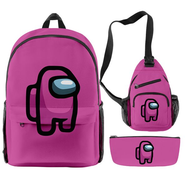 

new arrival backpack 3 piece set among us impostor teenager boys girls students scholol bags women men casual outdoor streetwear travel bag