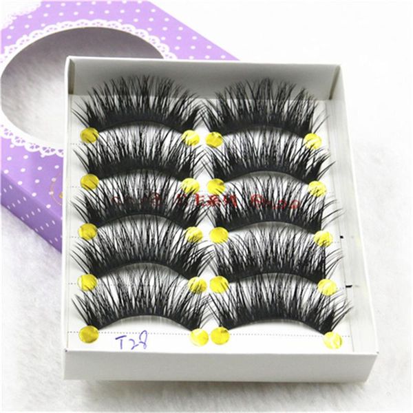 

false eyelashes 5 pairs eyelash natural long 1 box fake 4*1.3cm full band