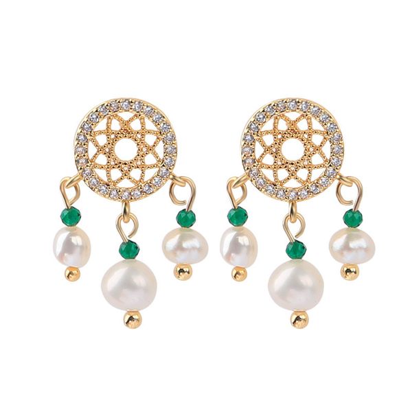 

2020 new female fashions mussels pearl dipped in gold pendant charming earrings jewelry, Golden;silver