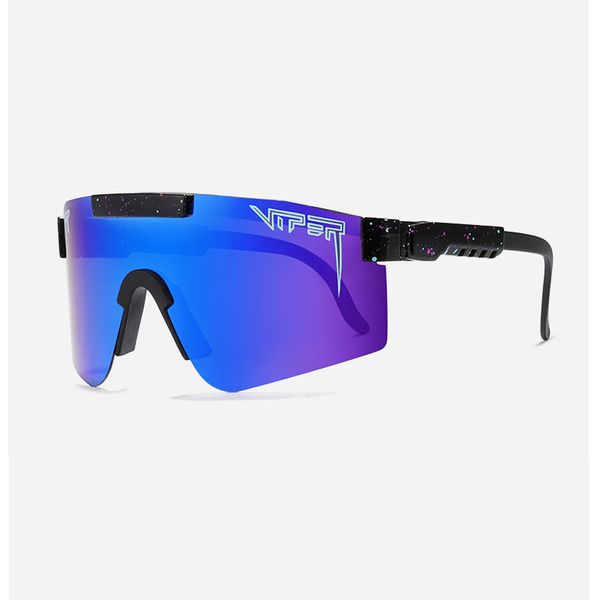 

viper flat top eyewear tr90 синяя рамка зеркальный объектив ветрозащитный спорт поляризованные солнцезащитные очки для человека / женщины pv