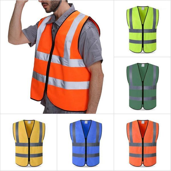 

motocycle racing clothing outdoor night riding running hi-vis safety vest reflective jacket security waistcoat for operations at size1, Black