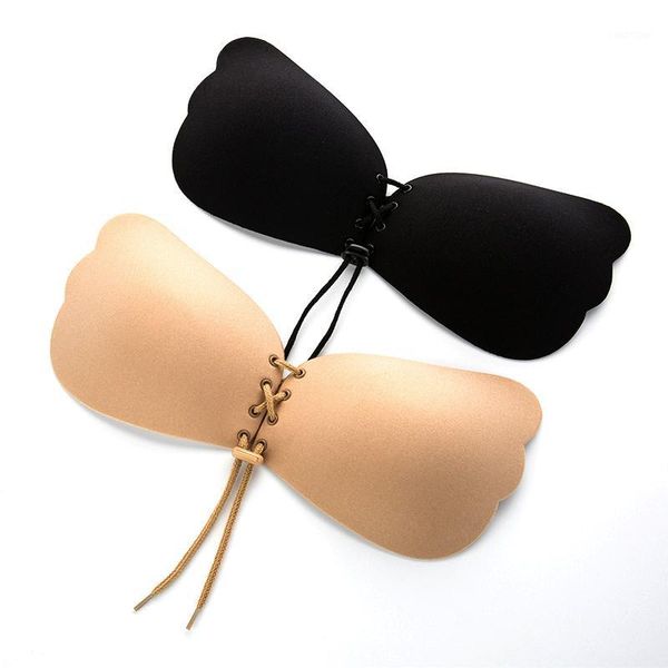 

2020 women's breast push up pads reusable swimsuit accessories silicone bra pad nipple cover stickers strapless bandage bras1, Black;white