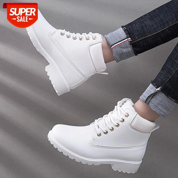 

winter boots women shoes 2020 warm plush square heels women snow boots lace-up ankle winter shoes woman botas mujer #mi57, Black
