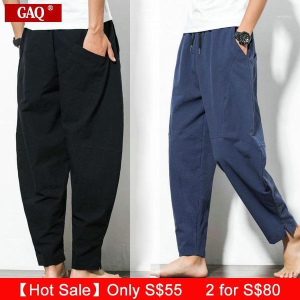 

men cotton and linen pants1, Black