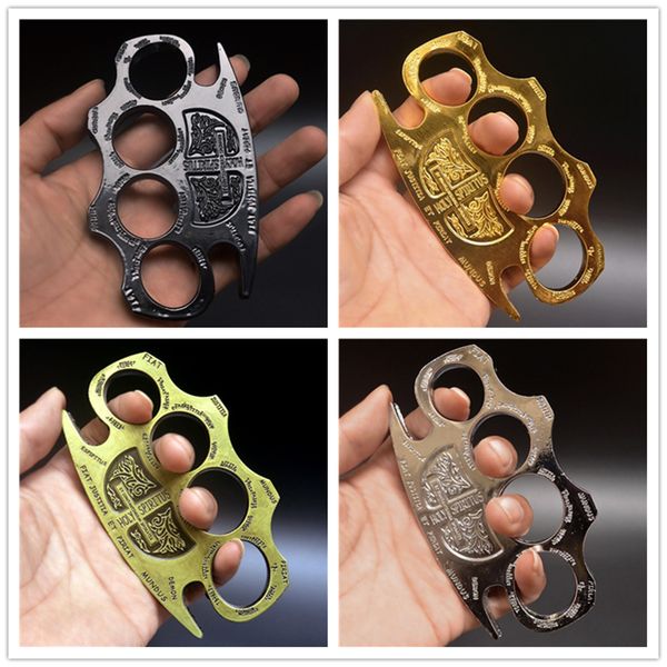 

high hardness hell detective constantine brass knuckle outdoor edc tools knuckles duster buckle break window self-defense tool