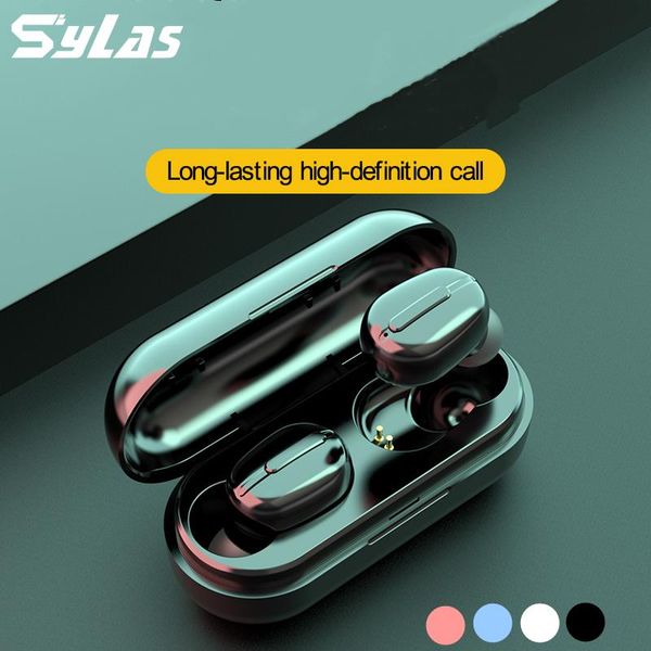 

sylas tws wireless earphone bluetooth 5.0 headphones noise canceling stereo bass waterproof hifi wireless earbuds sports headset