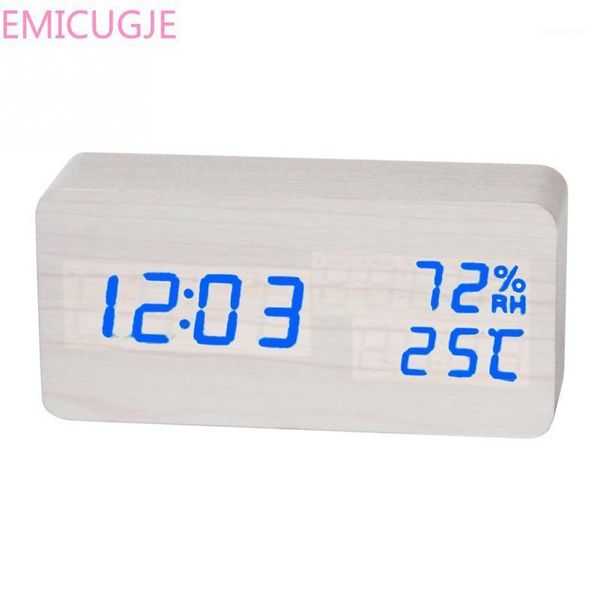 

led display desk alarm clock deskwood living room electronic multifunction1