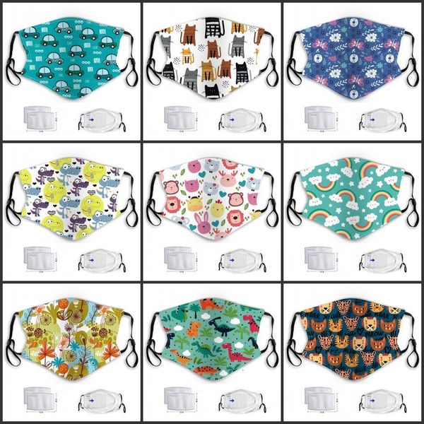 

akvaface random print kid mouth mask children dustproof househould protective cotton reusable washable fashion design kids m