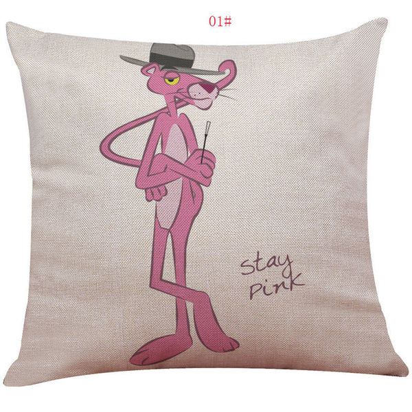 

linen/cotton 45cm*45cm cushion cover sofa cartoon pink panther case home decorative pillow covers