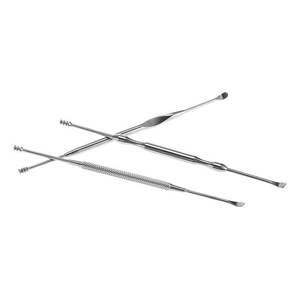

3pcs stainless steel ear pick double-ended earpick ear wax curette remover ear cleaner earpick spoon