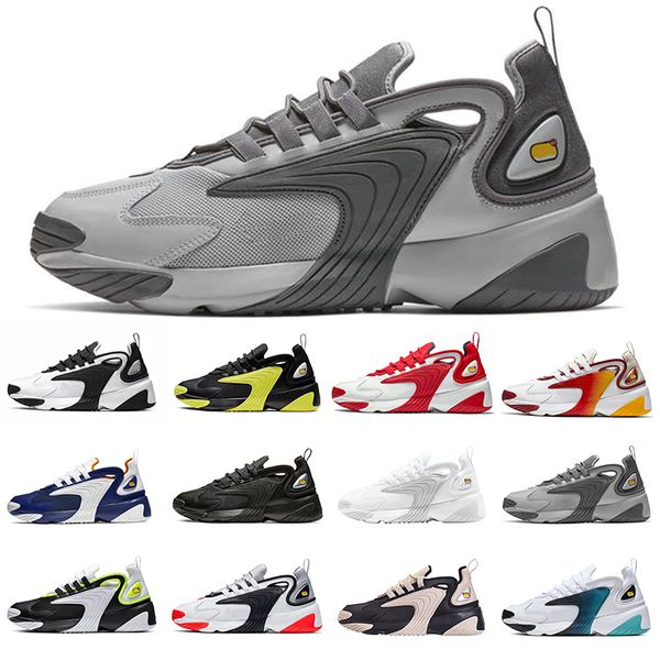 

2k discount zoom tekno men women running shoes m2k trainer sports sneakers white black blue red outdoor athletic runners size 36-45, White;red