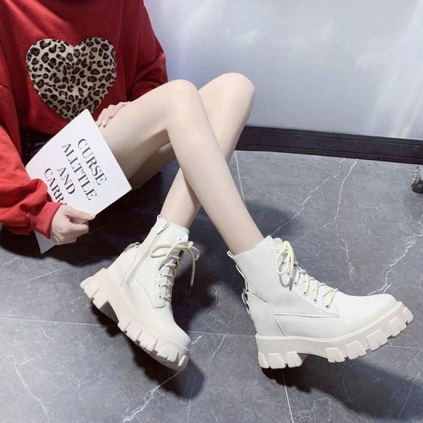 

spring autumn fashion hidden increasing motorcyle boots women platform wedges ankle black white boots shoes a62-07 jy