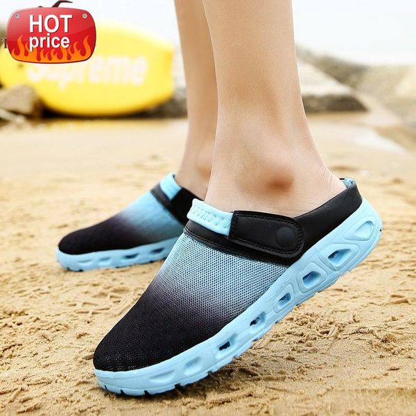 

super flip flops for women men air mesh breathable slippers easy slip-on sandals couple outside beach slippers man woman #0862