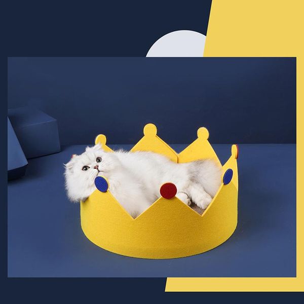 

cat paper bed crown shape cat scratching board cats round corrugated paper all season pet supplies house kennel