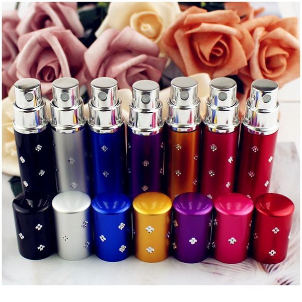 

1pc 5ml 10ml mini portable perfume bottle travel refillable empty perfume atomizer metal spray scent p qylbgr