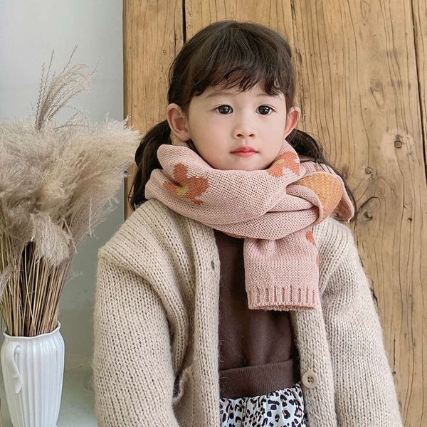 

children's scarf autumn winter new korean simple fashion for boys and girls facq, Red;brown
