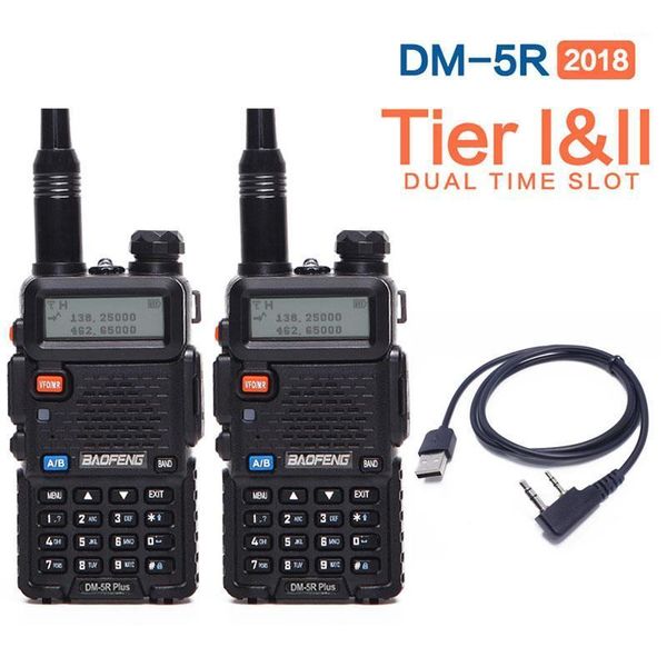 

2pcs 2020 baofeng dm-5r plus dmr tier i and ii radio walkie talkie digital & analogue mode dmr function two way radio1