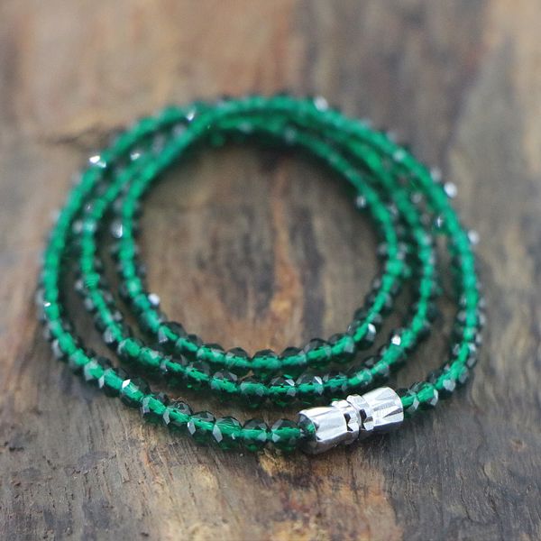 

exquisite natural crystal 3mm faceted beads gems clavicle chain necklace woman girl birthday wedding gift wholesale 16inch, Golden;silver