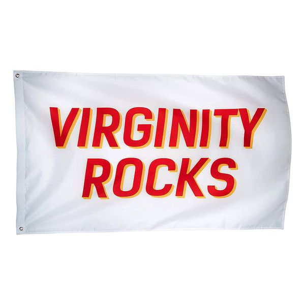 Virginity Rocks Flags Banner 3X5 Banner 3X5 appesi personalizzati Pubblicità Tessuto 100% poliestere 80% Bleed Outdoor Indoor