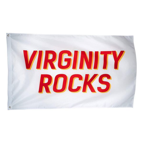 Virginity Rocks Flags 3x5 Banner pendurado personalizado 3x5 Banners Publicidade de tecido 100% poliéster 80% sangramento externo interno