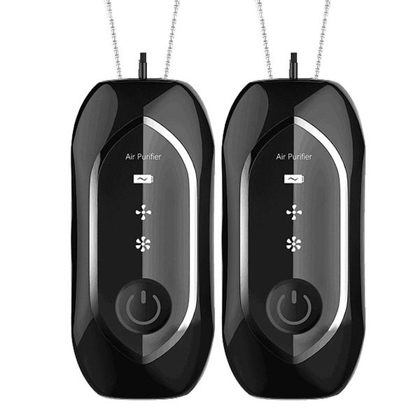 

air purifiers 2 pcs mini hanging neck purifiers, stylish personal wearable portable necklace purifier negative ion generator